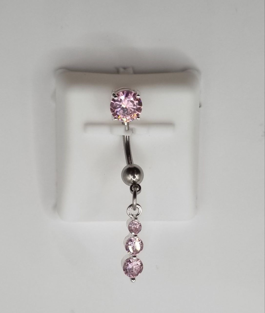 Triple Drop Belly Bar - Rose